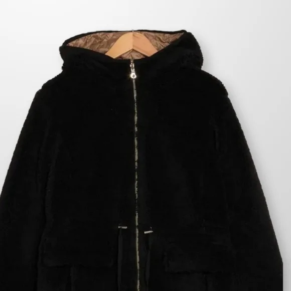 KATE spade Reversible Faux Shearling Quilted Hooded Jacket Size L - Picture 5 of 10